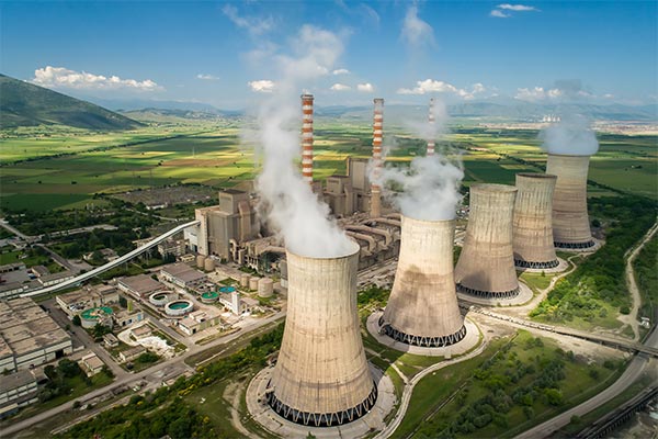 sky view of energy plant