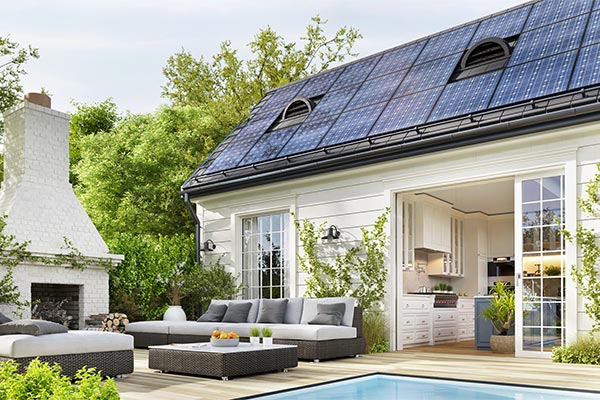 home with solar panels