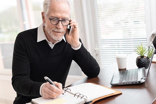 man scheduling an appointment