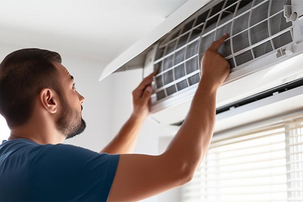 putting filter into ductless ac