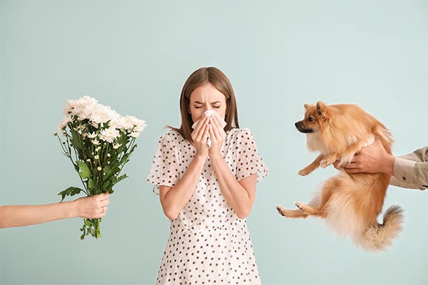 Allergies surrounding woman