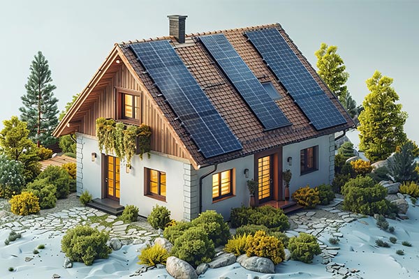 House with solar panels